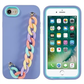 For iPhone 7 / 8 4.7 inch / SE (2020) / (2022) Strap Phone Case Rubberized Anti-Fall Phone Cover Detachable TPU+PC Phone Case