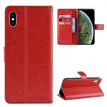 Crazy Horse Wallet Stand Leather Case with Strap for iPhone XS/X