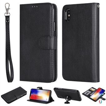 Magnetic Detachable 2-in-1 PU Leather Case for iPhone XS / X 5.8 inch - Black