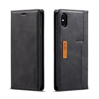 LC.IMEEKE LC-001 Series Leather Card Holder Case Phone Cover for iPhone X/XS - Black