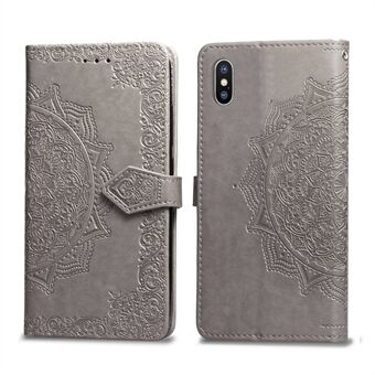 Embossed Mandala Flower Leather Wallet Case for iPhone XS/X 5.8 inch