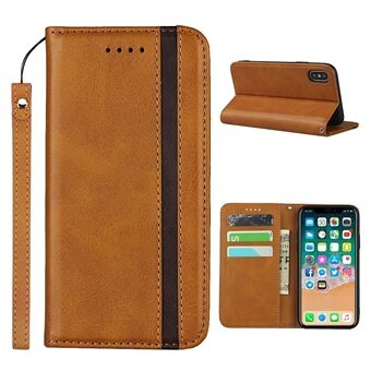 Auto-absorbed Texture Leather Stand Phone Case with Wallet Design for iPhone X / iPhone XS 5.8-inch