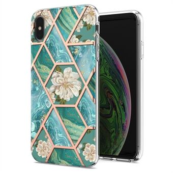 For iPhone X/XS 5.8 inch Smooth Touch Marble Design Electroplating IMD IML Soft TPU Protective Case