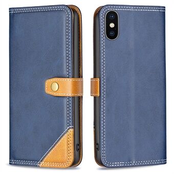 BINFEN COLOR for iPhone X/XS BF Leather Series-8 12 Style Stand Shell, All-round Protection Splicing Leather Case Double Stitching Lines Cover with Card Slots Design