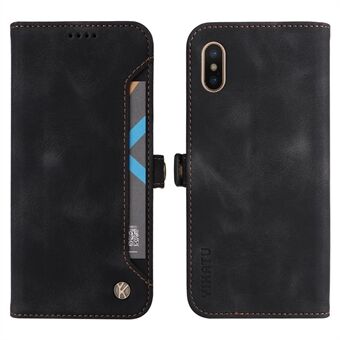 YIKATU YK-002 For iPhone X / XS 5.8 inch Outer Card Slot Design Skin-touch Feeling Folio Flip PU Leather Wallet Stand Shell Phone Case