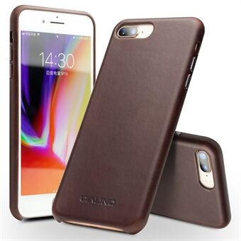 QIALINO Genuine Leather Coated PC Mobile Phone Back Shell for iPhone 8 Plus/7 Plus 5.5 inch