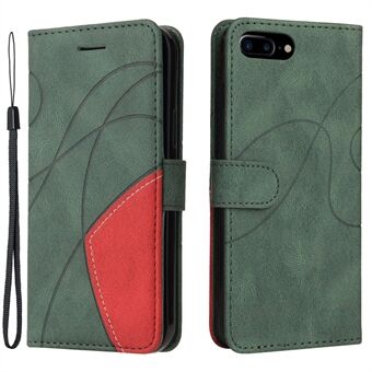 Shockproof Two-Tone Splicing PU Leather Flip Wallet Stand Case with Magnetic Strap for iPhone 7 Plus 5.5 inch / 8 Plus 5.5 inch