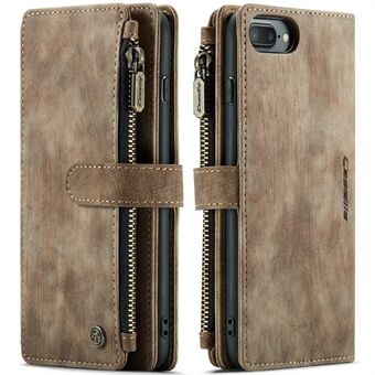 CASEME C30 Series Scratch Resistant Zipper Pocket Shockproof PU Leather Wallet Case Phone Cover for iPhone 6 Plus/7 Plus/8 Plus