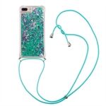 Fall Protection Quicksand Flowing Glitter TPU Protective Phone Cover Shell with Adjustable Lanyard for iPhone 6 Plus/6s Plus/7 Plus/8 Plus 5.5 inch