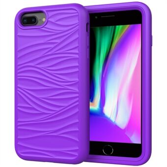 Detachable Phone Case Stylish Wave Texture PC and Silicone Phone Cover for iPhone 6 Plus/7 Plus/8 Plus 5.5 inch