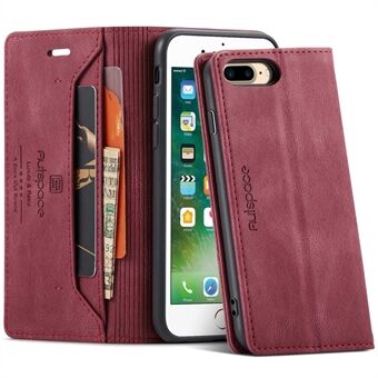 AUTSPACE A01 Series for iPhone 6 Plus/7 Plus/8 Plus 5.5 inch RFID Blocking Magnetic Closure Shell, Anti-drop Retro Matte PU Leather Wallet Flip Stand Cover
