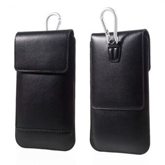 Universal Leather Pouch with Carabiner for iPhone 7 Plus/ 6s Plus, Size: 170 x 95mm - Black