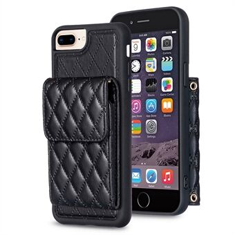 BF22-Style For iPhone 6 Plus / 6s Plus / 7 Plus / 8 Plus Kickstand Leather+TPU Case Card Holder Phone Cover