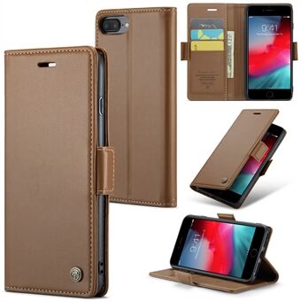 CASEME 023 Series For iPhone 6 Plus / 6s Plus / 7 Plus / 8 Plus RFID Blocking Leather Wallet Case Litchi Texture Phone Stand Cover