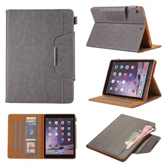 Crazy Horse Leather Wallet Stand Smart Casing for iPad 9.7-inch (2018)/9.7-inch (2017)/9.7 inch (2016)/Air 2/Air