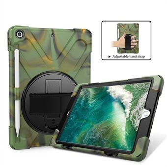 X-Shape PC + TPU Combo Case for iPad 9.7-inch (2018) / (2017) with Hand Strap [360 Degree Rotary Kickstand]