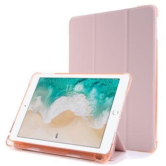Shockproof Anti-scratch Anti-dust Tri-fold Stand Leather Tablet Case with Pen Slot for iPad 9.7-inch (2018)