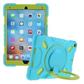 PEPKOO 360 Degree Swivel Kickstand Design PC + Silicone Combo Tablet Cover for iPad 9.7-inch (2017)/(2018)