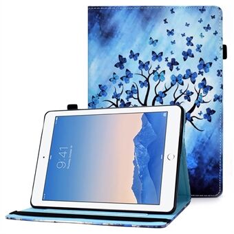 Multi-Angle Viewing Pattern Printing Elastic Band Folio Stand Cover with Cards Holder for iPad AIR / Air 2 / iPad 9.7-inch (2018) / (2017)
