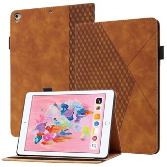 Scratch Resistant Stylish Rhombus Pattern Auto-absorbed Leather Tablet Protective Case Card Slots Cover for iPad Air (2013) / iPad Air 2 / iPad 9.7-inch (2018) (2017)