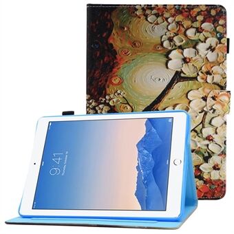 For iPad Air (2013) / Air 2 / iPad 9.7-inch (2017) / (2018) PU Leather Tablet Case Stitching Pattern Printing Stand Cover with Card Holder
