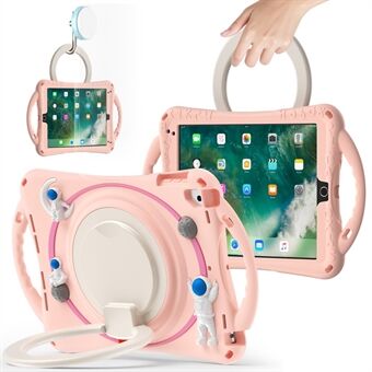 For iPad 9.7-inch (2017) / (2018) / iPad Pro 9.7 inch (2016) / iPad Air (2013) / Air 2 Tablet Case Rotation Kickstand Astronaut PC+Silicone Shockproof Cover