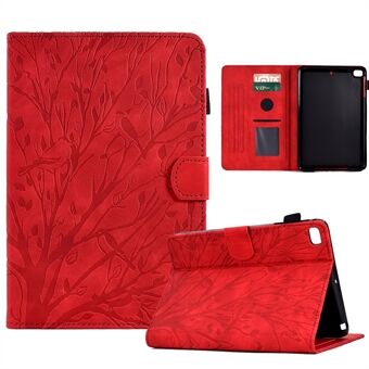 For iPad Air (2013) / Air 2 / iPad 9.7-inch (2017) / (2018) Tablet Leather Case Stand Card Holder Imprinted Tree Cover