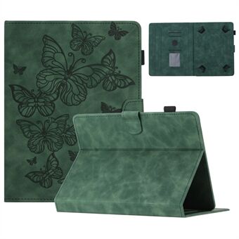 Butterfly Imprinted Stand Case for 10-inch Tablet, Card Holder PU Leather Tablet Cover