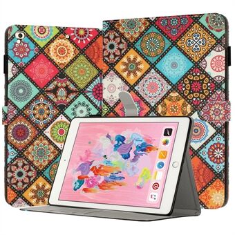 For iPad 9.7-inch (2017) / (2018) / iPad Air (2013) / Air 2 PU Leather Tablet Case Pattern Printing Shockproof Cover with Card Holder