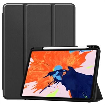 Business Tri-fold Stand PU Leather Soft TPU Back Auto Wake/Sleep Cover with Pencil Holder for iPad Pro 12.9-inch (2020)/(2018)