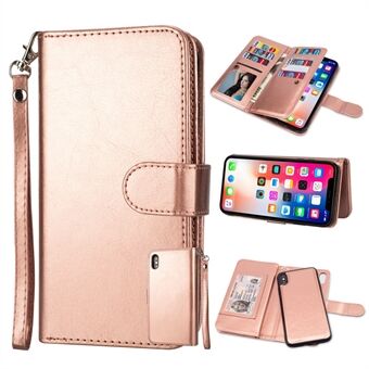 Magnetic Detachable PU Leather Case 9 Card Slots for iPhone XR 6.1 inch