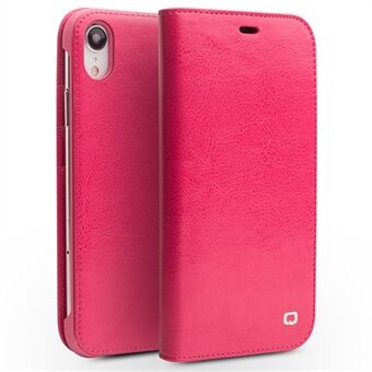 QIALINO Genuine Cowhide Leather Phone Case for iPhone XR 6.1 inch, Full Protection Folio Flip Wallet Mobile Cover