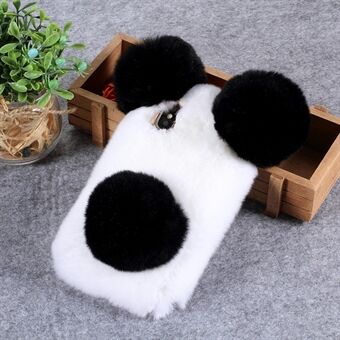 3D Panda Shaped Soft Fur Coated TPU Case for iPhone XR 6.1 inch