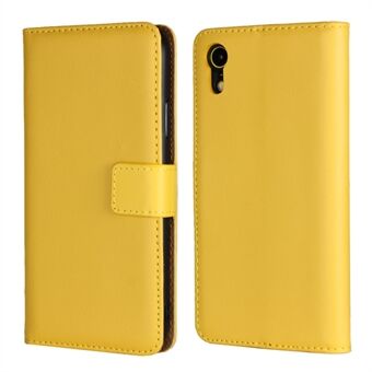 For iPhone XR 6.1 inch Genuine Split Leather Stand Wallet Flip Cover Case