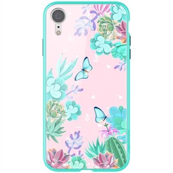 NILLKIN Floral Case Colorful Tempered Glass + Hard PC Quadruple Protective Case for iPhone XR 6.1 inch