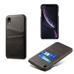 Dual Card Slots PU Leather Coated PC Case for iPhone XR 6.1 inch
