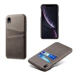 Dual Card Slots PU Leather Coated PC Case for iPhone XR 6.1 inch