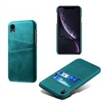 Dual Card Slots PU Leather Coated PC Case for iPhone XR 6.1 inch