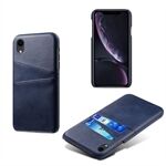 Dual Card Slots PU Leather Coated PC Case for iPhone XR 6.1 inch