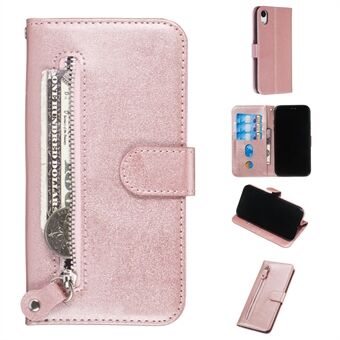 Zipper Pocket Fashion Wallet Stand Flip Leather Phone Case Cover for iPhone XR 6.1 inch