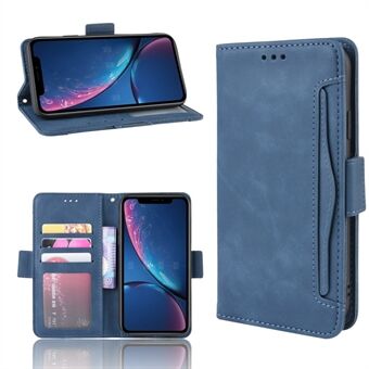 PU Leather Phone Case Covering with Card Slots Wallet Cover for iPhone XR 6.1 inch