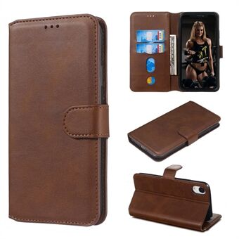 For iPhone XR 6.1 inch Solid Color Flip Leather Wallet Mobile Phone Covering
