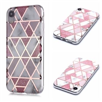 Marble Pattern Rose Gold Electroplating IMD TPU Case for iPhone XR 6.1 inch