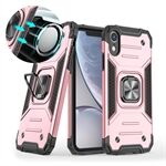 Armor Style Ring Kickstand Detachable TPU + PC Hybrid Shell with Metal Sheet for iPhone XR 6.1 inch