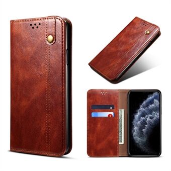 Auto-Absorbed Waxy Crazy Horse Texture Leather Wallet Phone Cover Case for iPhone XR