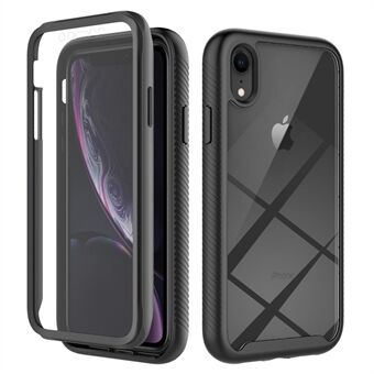 For iPhone XR 6.1 inch 3-in-1 Anti-scratch Phone Case Hard PC + Soft TPU Drop-proof Mobile Phone Hybrid Cover with PET Screen Protector