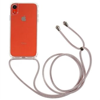 Back Case for iPhone XR 6.1 inch, Drop Protection Clear TPU+Acrylic Phone Cover with Lanyard