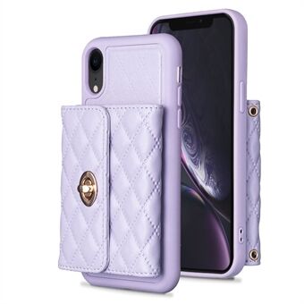 BF21 Kickstand PU Leather+TPU Shell for iPhone XR 6.1 inch Shockproof Phone Card Holder Case