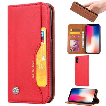 Auto-absorbed PU Leather Stand Wallet Case for iPhone XS Max 6.5 inch