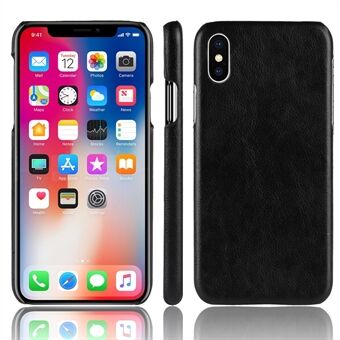 Litchi Texture PU Leather Coated Plastic Phone Case for iPhone XS Max 6.5 inch